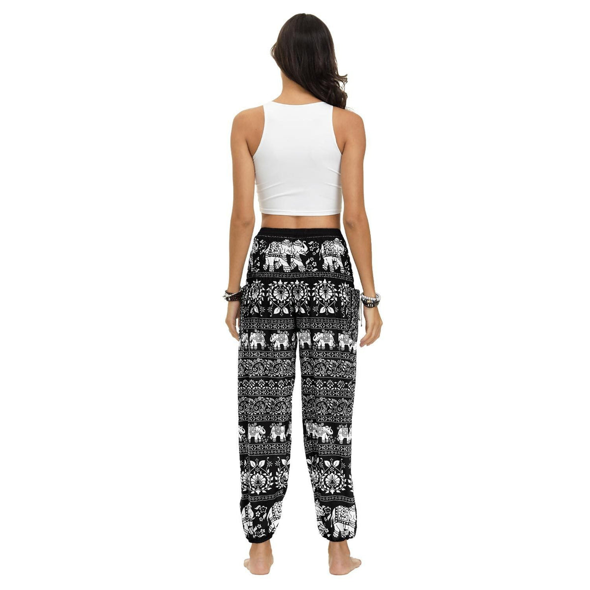 Ethnic Print Casual Loose Straight Harem Pants Sports Yoga Pants