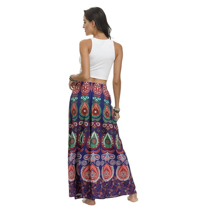 New Ethnic Style Casual All-Match Wide-Leg Pants With Waist Loose Pants