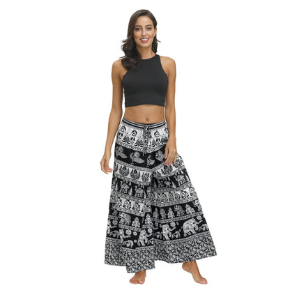 Bohemian Print Ethnic Loose Wide-Leg Pants