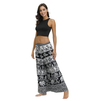 Bohemian Print Ethnic Loose Wide-Leg Pants