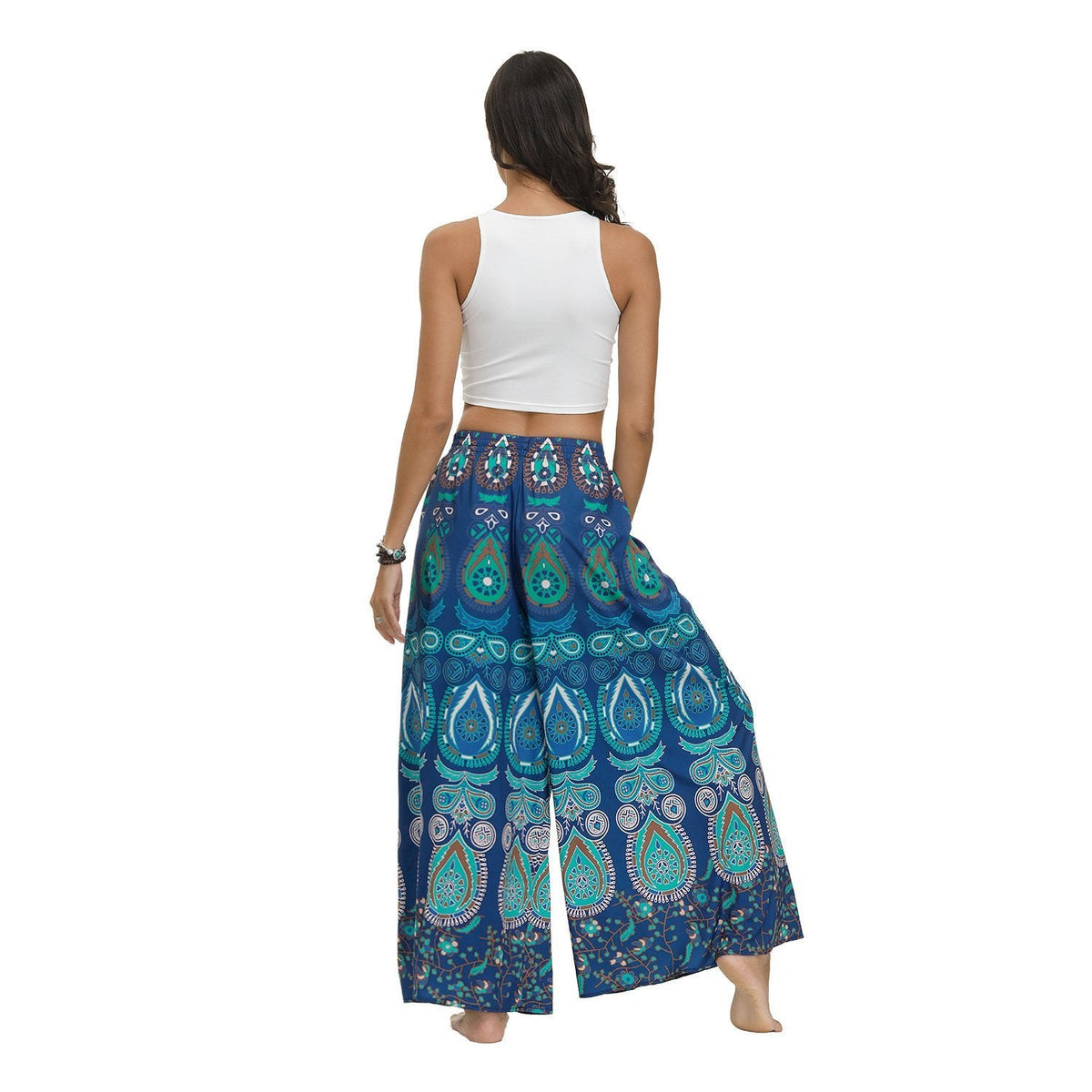 New Ethnic Style Casual All-Match Wide-Leg Pants With Waist Loose Pants