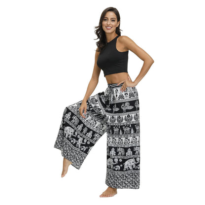 Bohemian Print Ethnic Loose Wide-Leg Pants