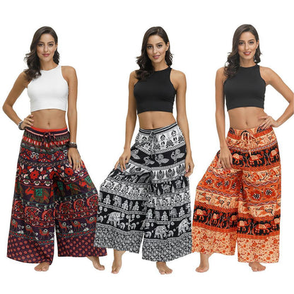 Bohemian Print Ethnic Loose Wide-Leg Pants