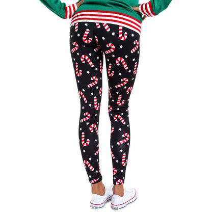 Autumn Winter New Dress Christmas Dress Print Slim Leggings