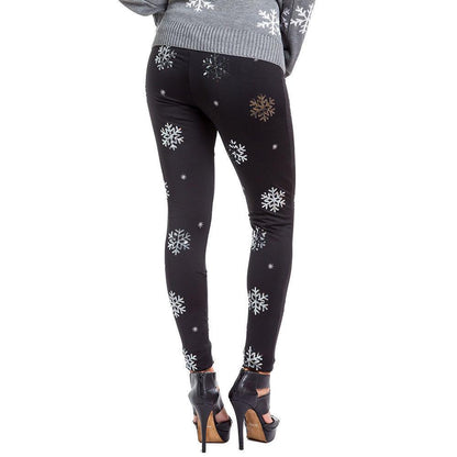 Autumn Winter New Dress Christmas Dress Print Slim Leggings