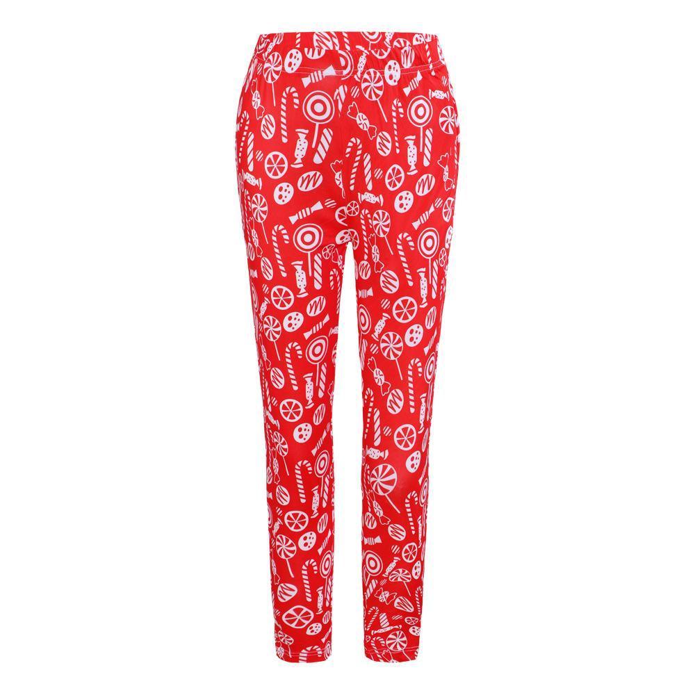 Autumn Winter New Dress Christmas Dress Print Slim Leggings