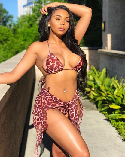 New Style Swimsuit Bikini Three-Piece Mesh Swimwear