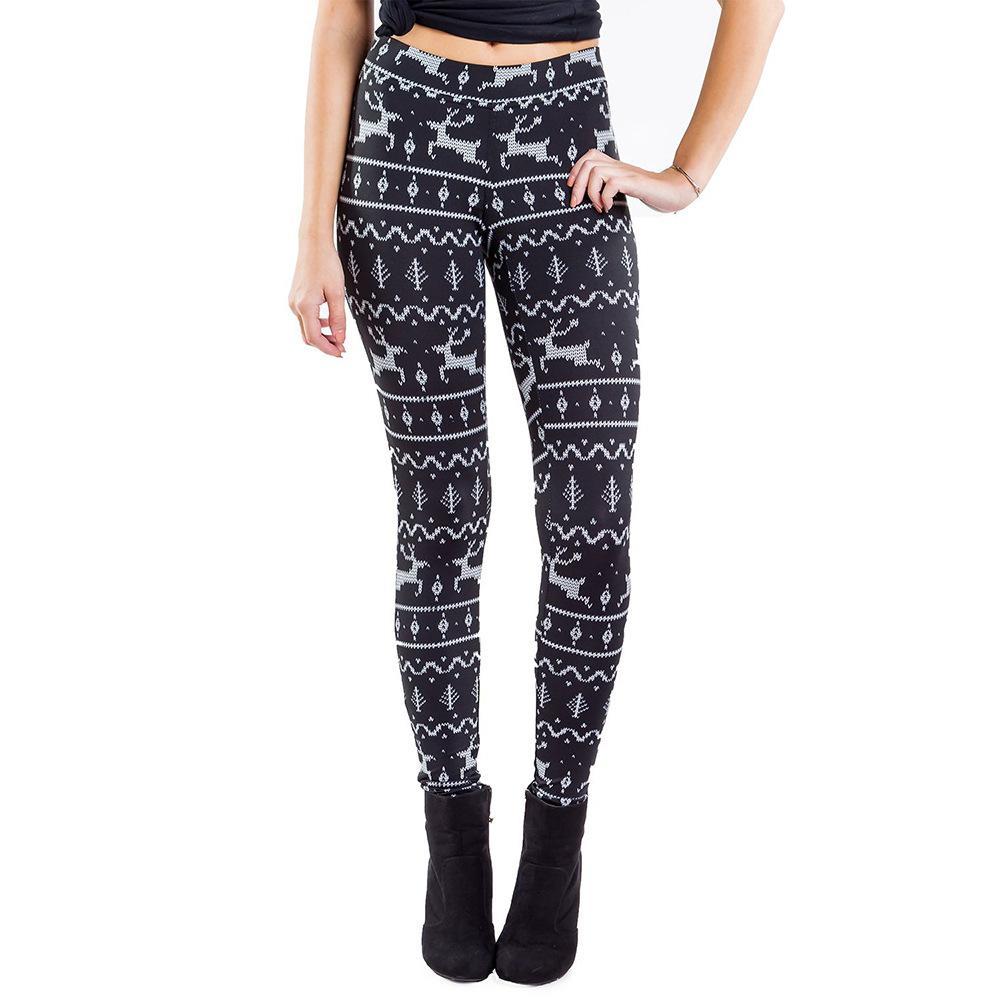 Autumn Winter New Dress Christmas Dress Print Slim Leggings