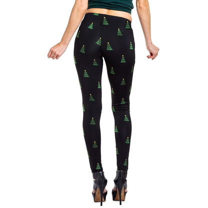 Autumn Winter New Dress Christmas Dress Print Slim Leggings