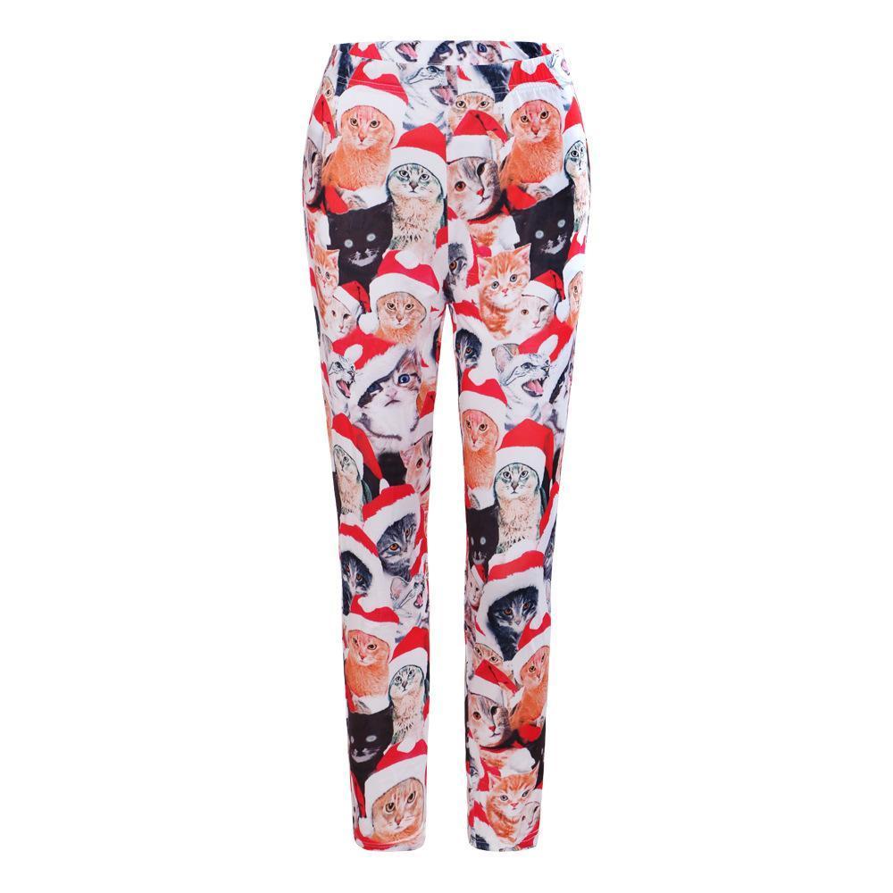 Autumn Winter New Dress Christmas Dress Print Slim Leggings