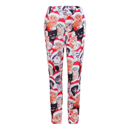 Autumn Winter New Dress Christmas Dress Print Slim Leggings