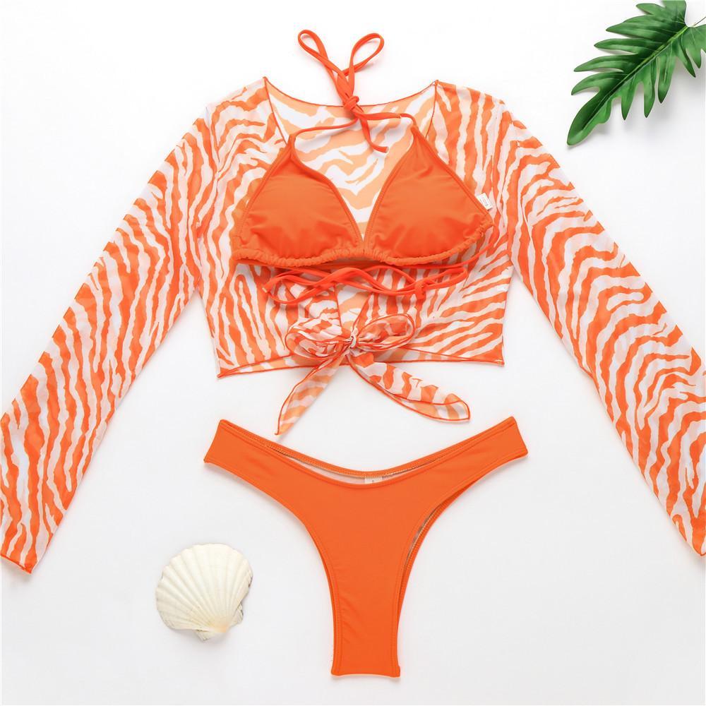 New Style Swimsuit Bikini Three-Piece Mesh Swimwear