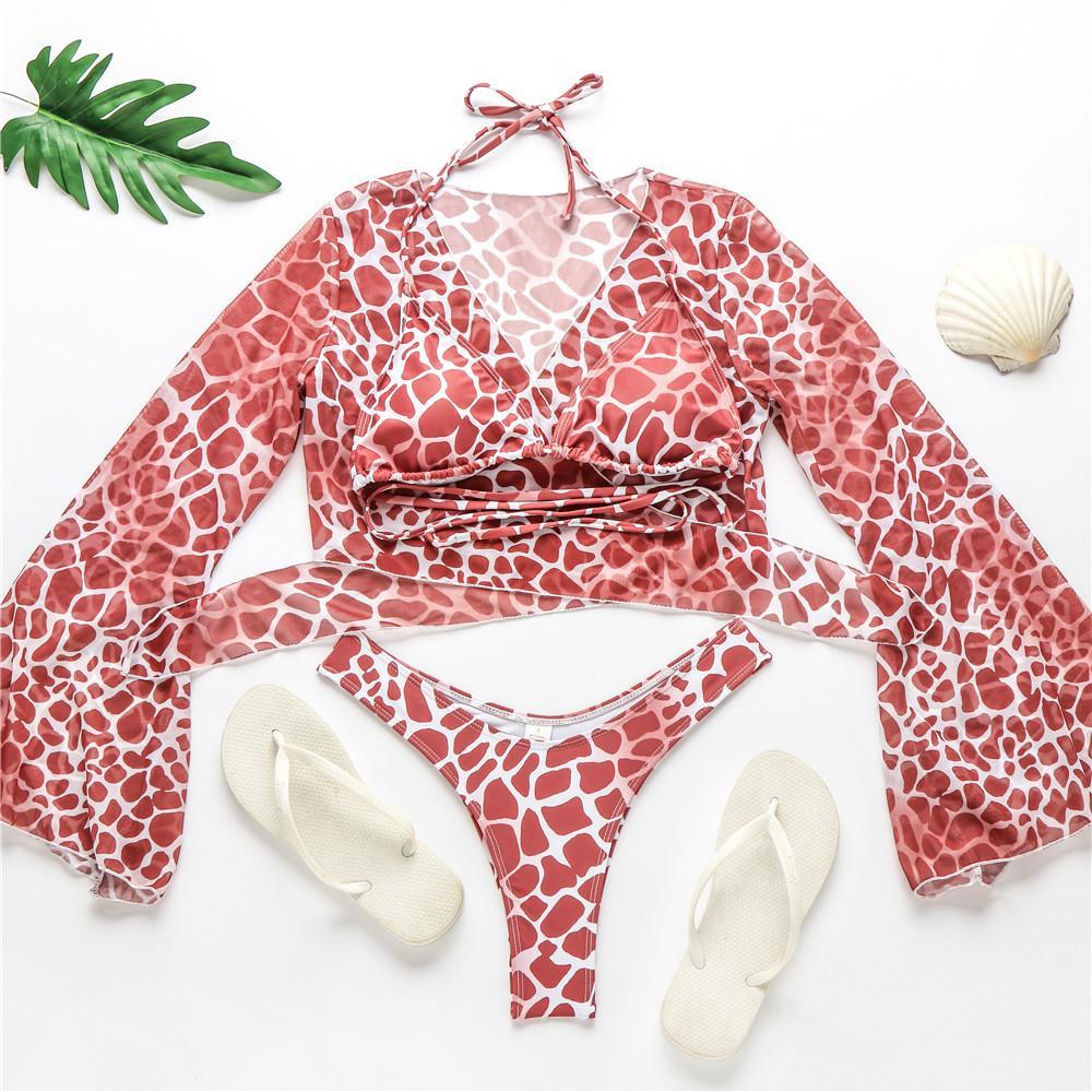 New Style Swimsuit Bikini Three-Piece Mesh Swimwear