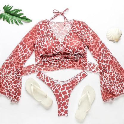 New Style Swimsuit Bikini Three-Piece Mesh Swimwear