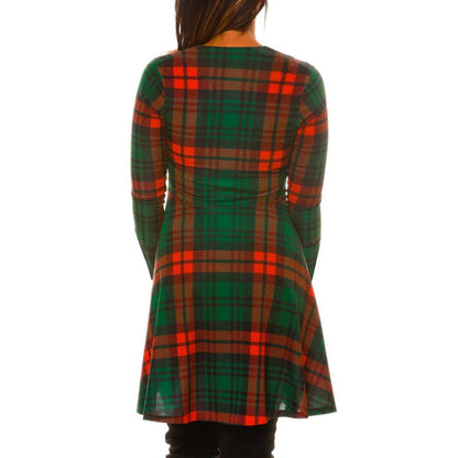 Autumn And Winter New Christmas Clothing Print Long-Sleeved Women'S Dress