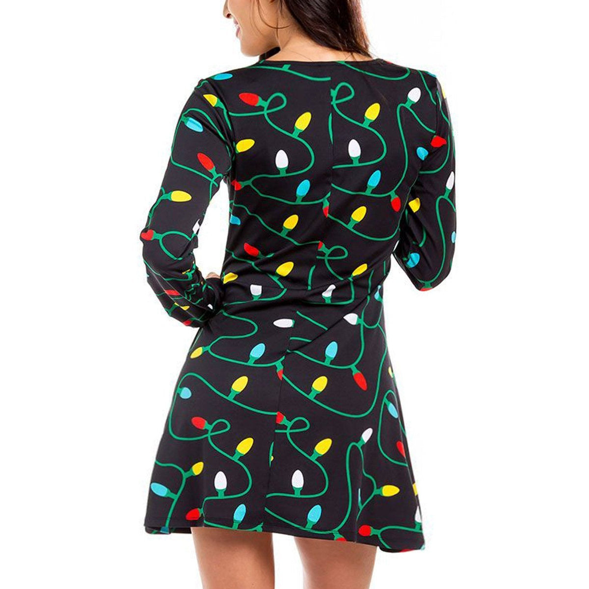 Autumn And Winter New Christmas Clothing Print Long-Sleeved Women'S Dress