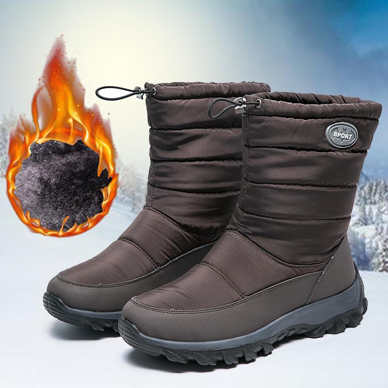 Winter Snow Boots Women'S Plus Size Plus Velvet Thick Cotton Shoes Warm Mid-Tube Boots Waterproof