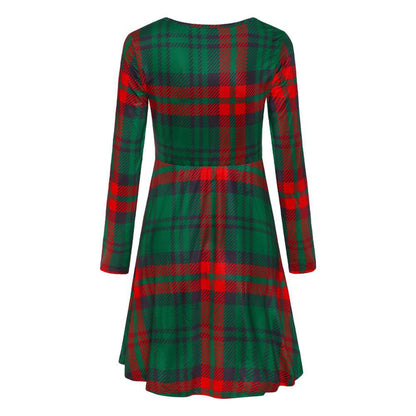 Autumn And Winter New Christmas Clothing Print Long-Sleeved Women'S Dress
