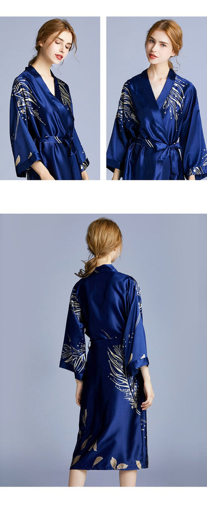 Yaoting Silk Wedding Pajamas Ladies Spring And Summer Long Bridesmaid Red Bride Morning Gown Home Gown 2