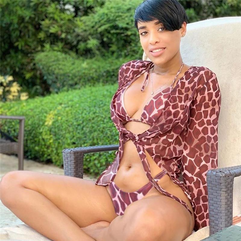 New Style Swimsuit Bikini Three-Piece Mesh Swimwear