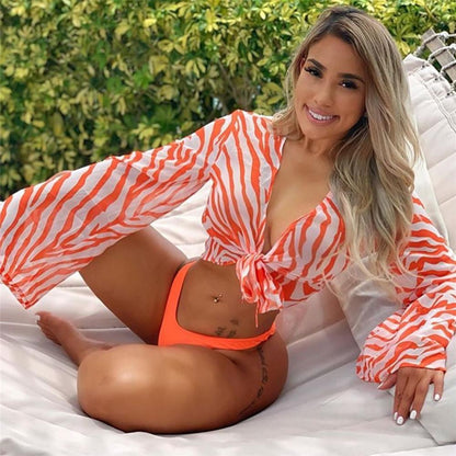 New Style Swimsuit Bikini Three-Piece Mesh Swimwear