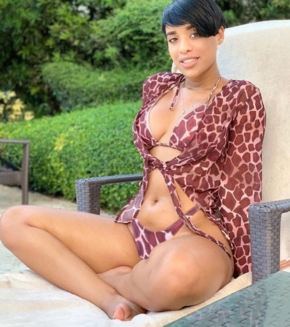 New Style Swimsuit Bikini Three-Piece Mesh Swimwear