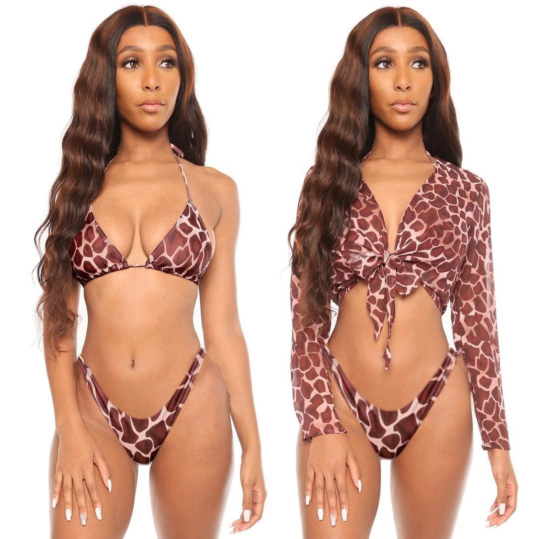 New Style Swimsuit Bikini Three-Piece Mesh Swimwear