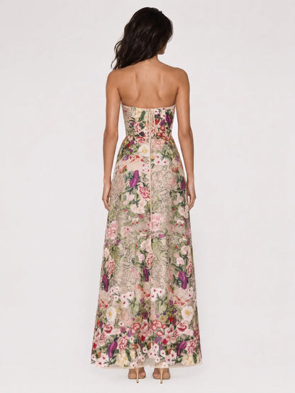 Alessandra Floral Strapless Maxi Dress