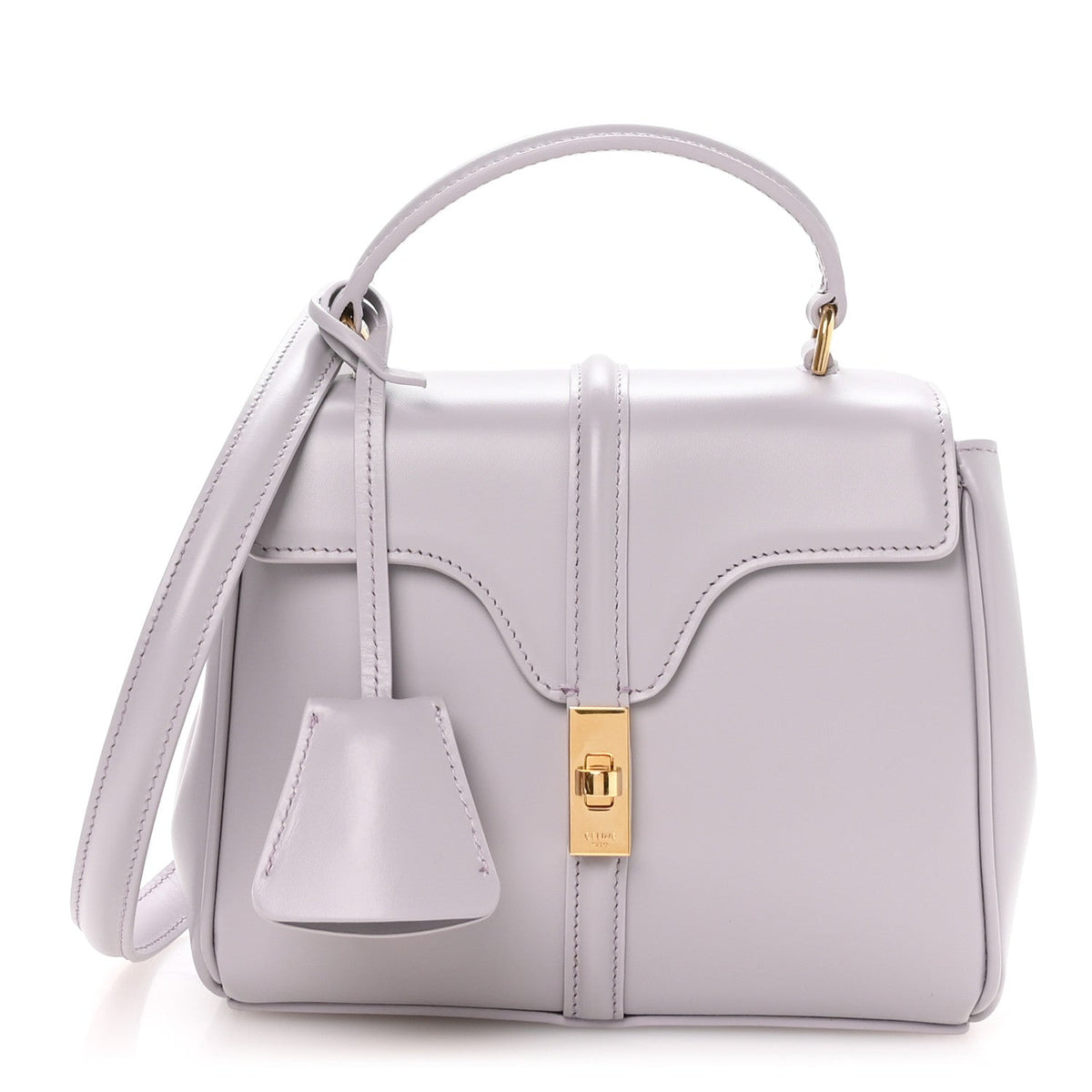 Satinated Calfskin Mini 16 Top Handle Bag Lilac