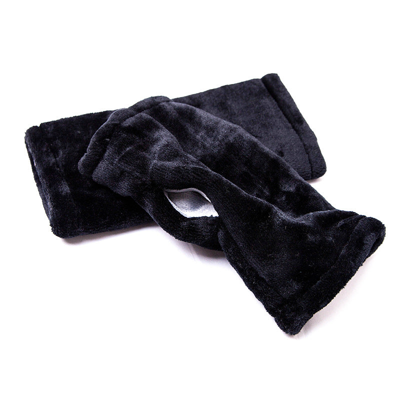 Trendy Warm Leopard Print Plush Fingerless Gloves