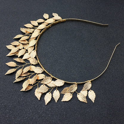 Trendy Alloy Leaf Hairband Elegant Casual Headband