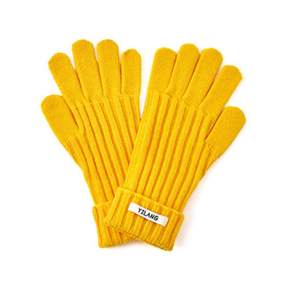 Simple Solid Color Knit Touchable Gloves