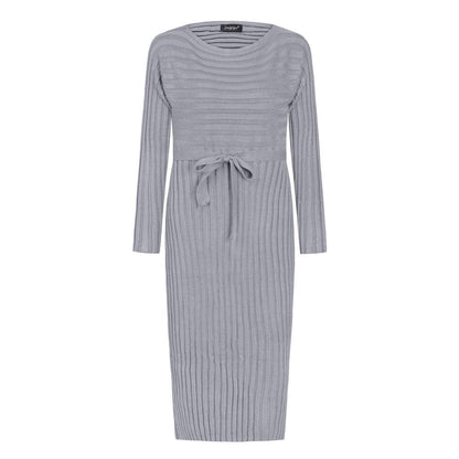 Autumn And Winter Hot Sale New Fashion Women'S Long Sweater Knit Lace Dress