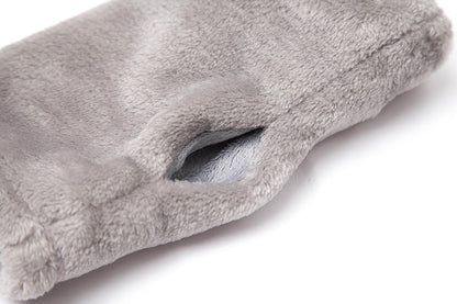 Trendy Warm Leopard Print Plush Fingerless Gloves