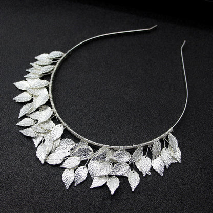 Trendy Alloy Leaf Hairband Elegant Casual Headband