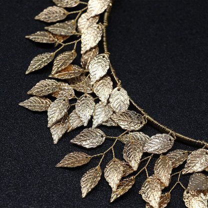 Trendy Alloy Leaf Hairband Elegant Casual Headband