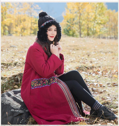 Winter Ethnic Wind Oversize Women'S Cotton-Padded Jackets
