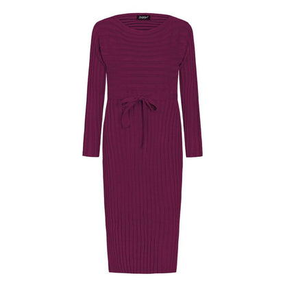 Autumn And Winter Hot Sale New Fashion Women'S Long Sweater Knit Lace Dress