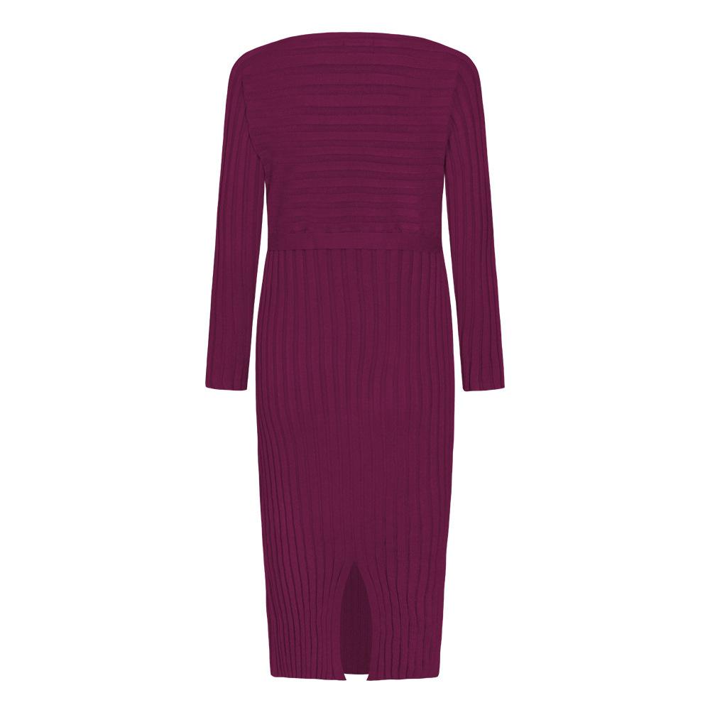 Autumn And Winter Hot Sale New Fashion Women'S Long Sweater Knit Lace Dress