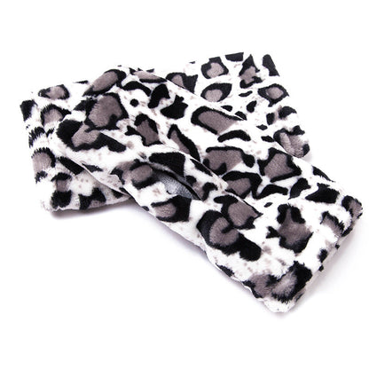 Trendy Warm Leopard Print Plush Fingerless Gloves