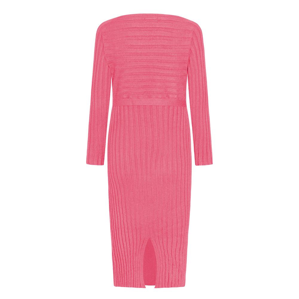 Autumn And Winter Hot Sale New Fashion Women'S Long Sweater Knit Lace Dress