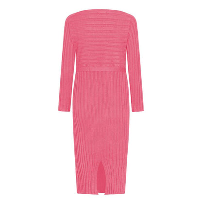 Autumn And Winter Hot Sale New Fashion Women'S Long Sweater Knit Lace Dress