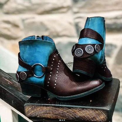Autumn And Winter Fashion Round Head Low-Top Large Size Women'S Short Boots