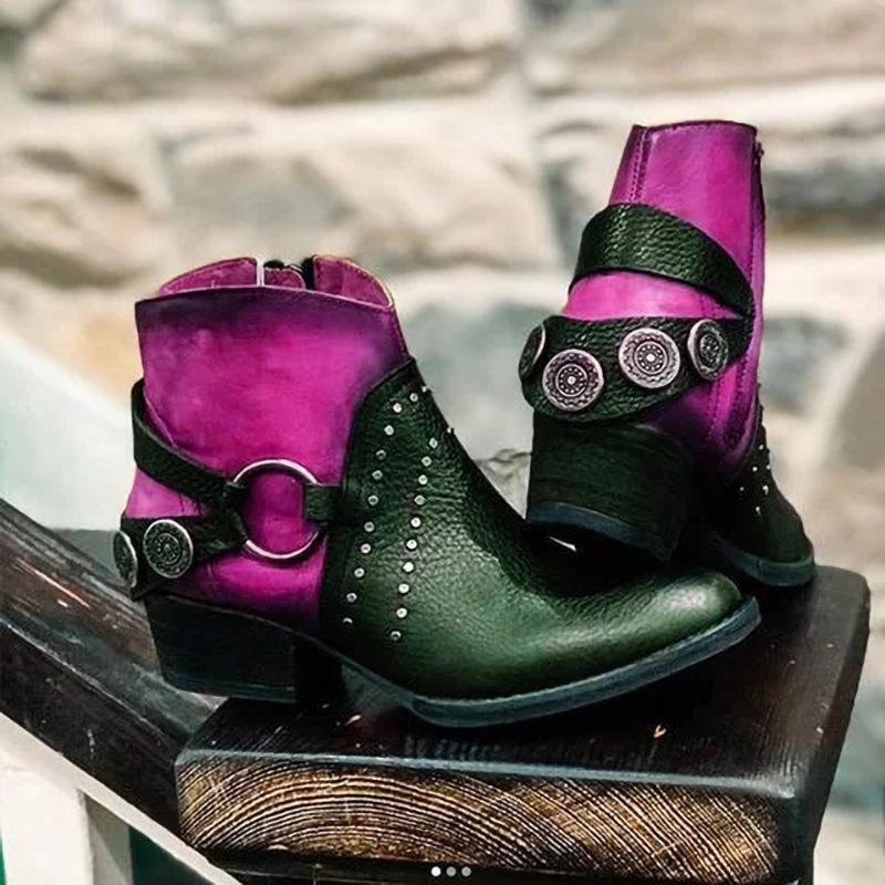 Autumn And Winter Fashion Round Head Low-Top Large Size Women'S Short Boots