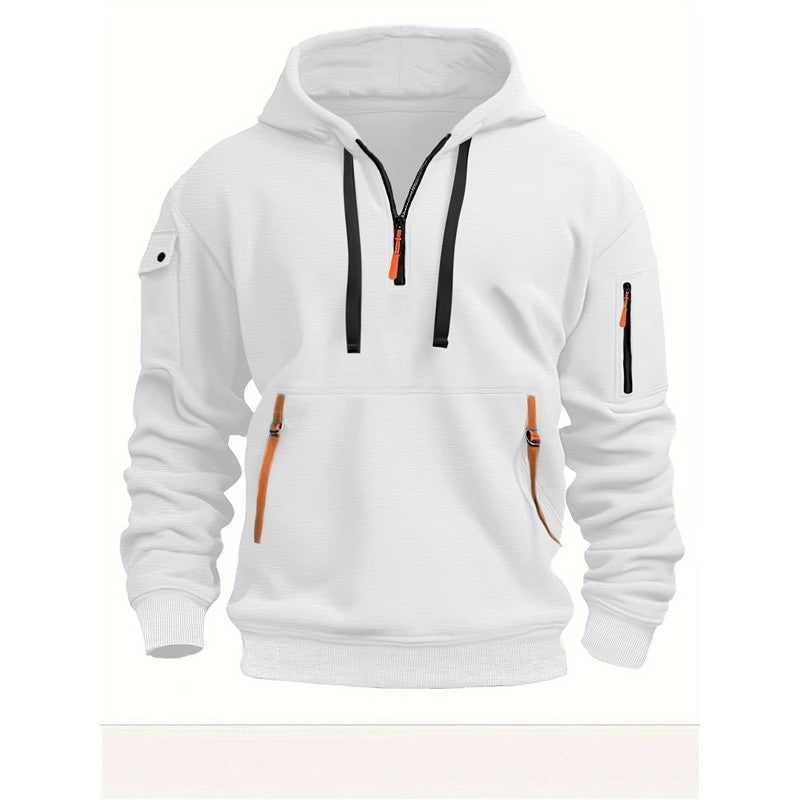 Men's Hooded Zip-Up Sweatshirt With Pockets Jacket