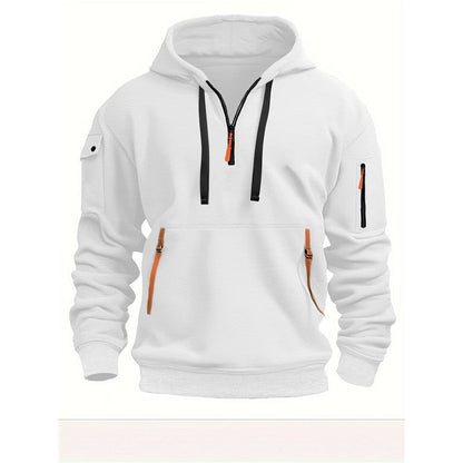 Men's Hooded Zip-Up Sweatshirt With Pockets Jacket