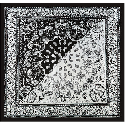 Vintage Colorblock Paisley Square Satin Scarf
