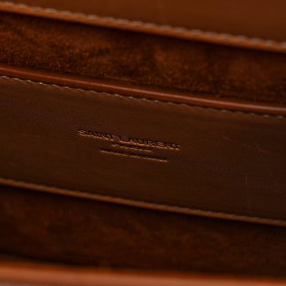 Smooth Calfskin North South Kaia Satchel Vintage Brown