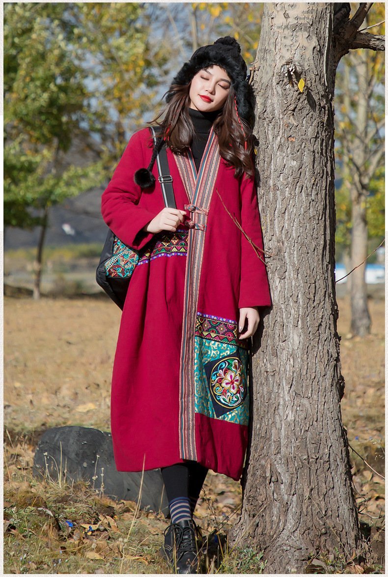 Winter Ethnic Wind Oversize Women'S Cotton-Padded Jackets