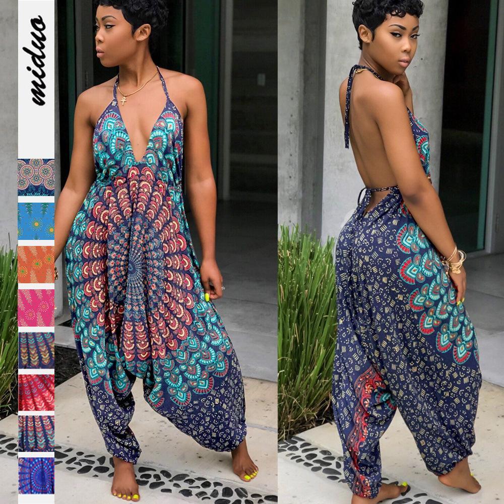 Summer Loose Wide-Leg Jumpsuit Suspenders V-Neck Sports Yoga Pants